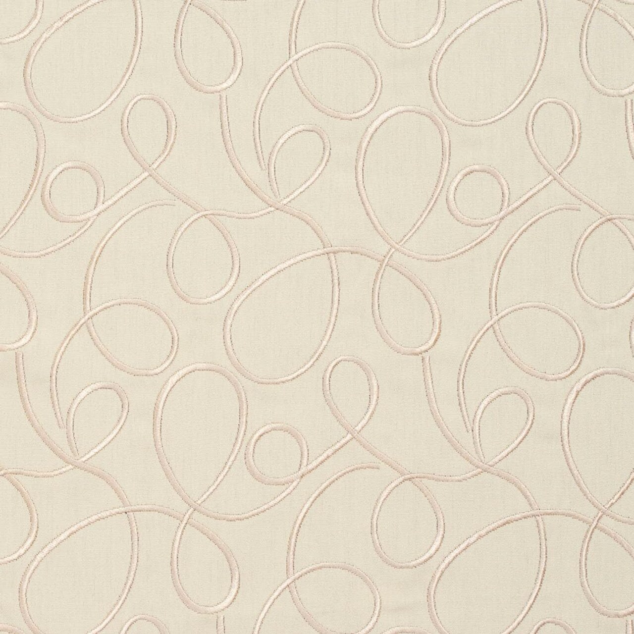 Natural Abstract Embroidery Linen Look Woven Pattern Upholstery Fabric by The Yard - SKU: Barrett Ivory